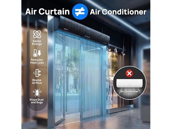 TURBRO 48 in Air Curtain Fan, Black