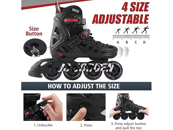 JC JORDEN Inline Skates, Adjustable