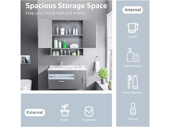 Lifetime Home Modern Bath Wall Cabinet