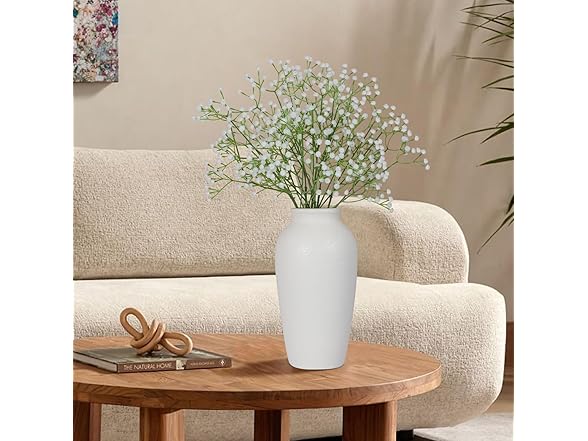 ysnn 11.6" Tall White Ceramic Vase