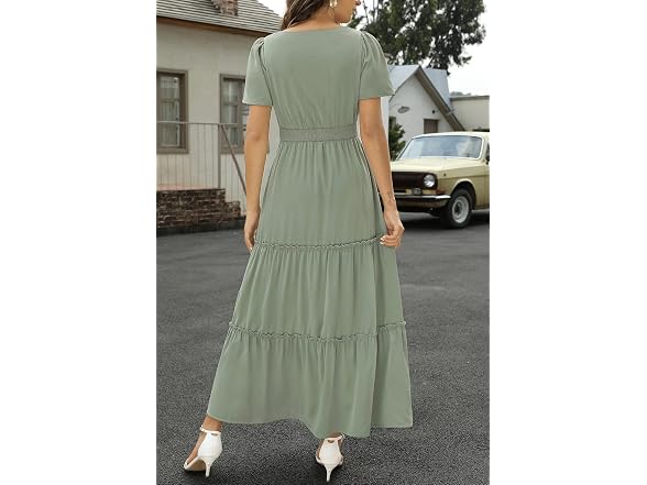Zattcas Women (M) Short Sleeve Maxi Dress