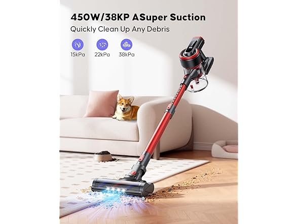 WLUPEL WLUPEL Cordless Vacuum Cleaner, 38kPa Stick Va