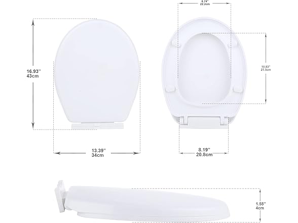 Miibox Removable Round Bowl Matte White Toilet Seat