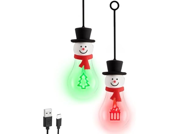 2 Pack Snowman Christmas Light Bulbs