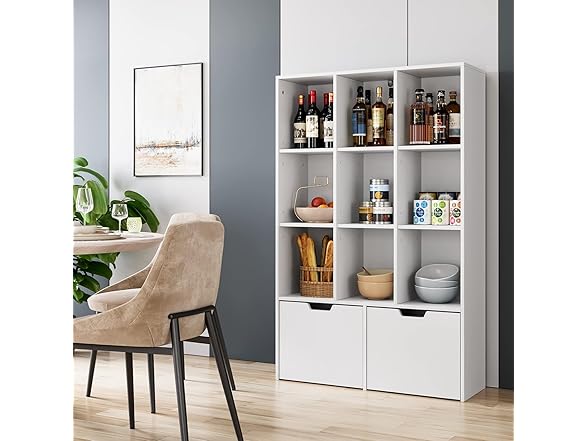 Senfot White Bookshelf 9 Cube