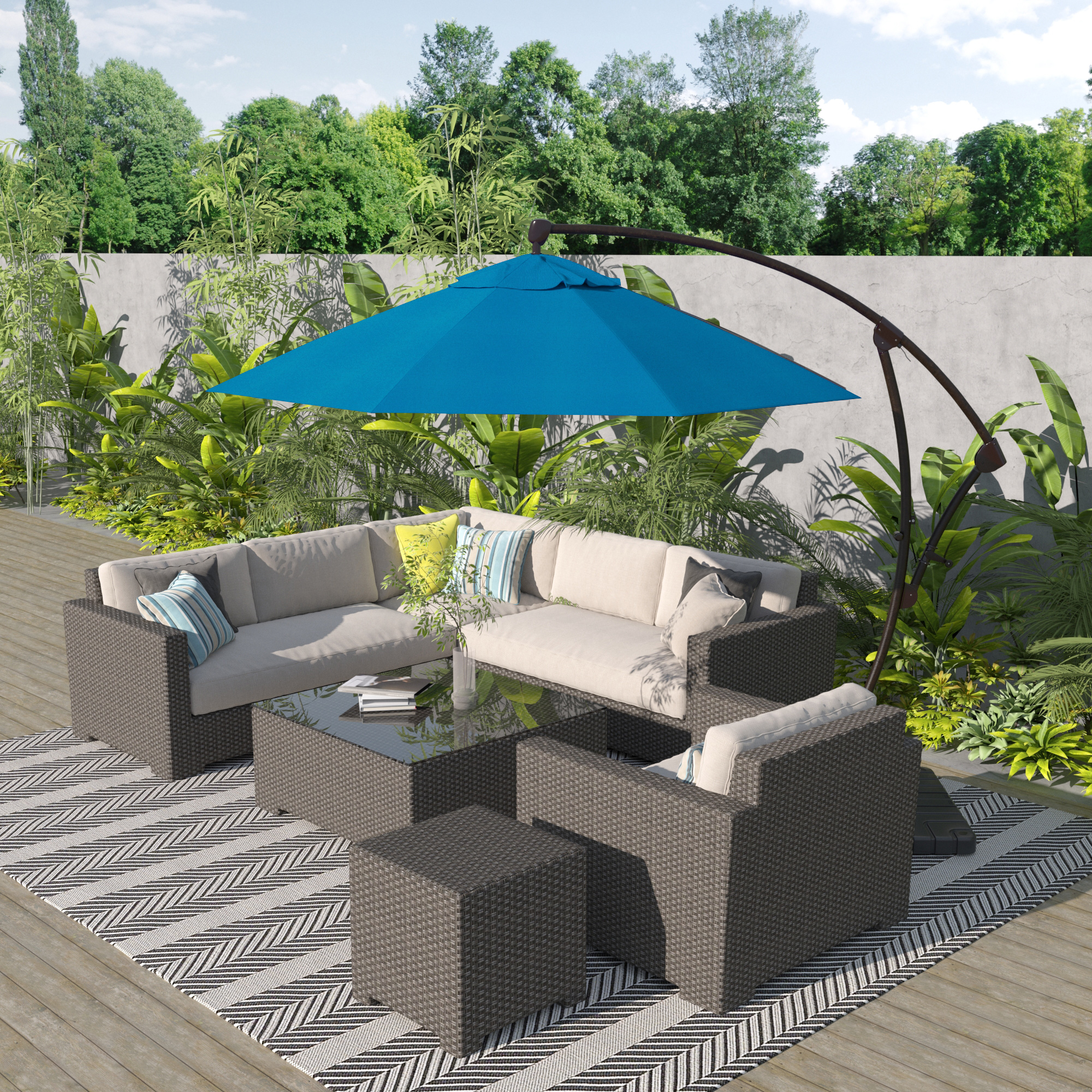 CA 9'Rd Cantilever Umbrella, Solution Dyed Fabric - Gallery 32