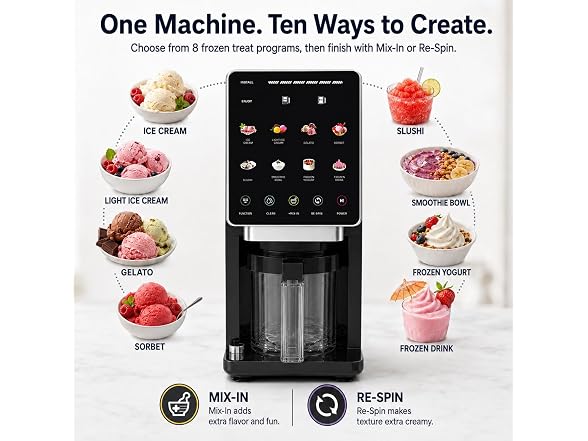 KIKIELF 10-in-1 Ice Cream Maker
