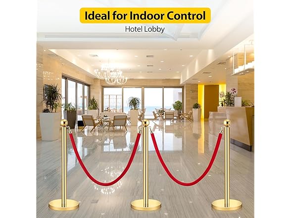 GARVEE Velvet Rope & Posts, Gold