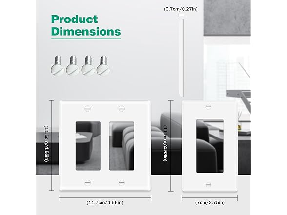 BKDEORS 2-Gang Wall Plate Switch Outlet Covers