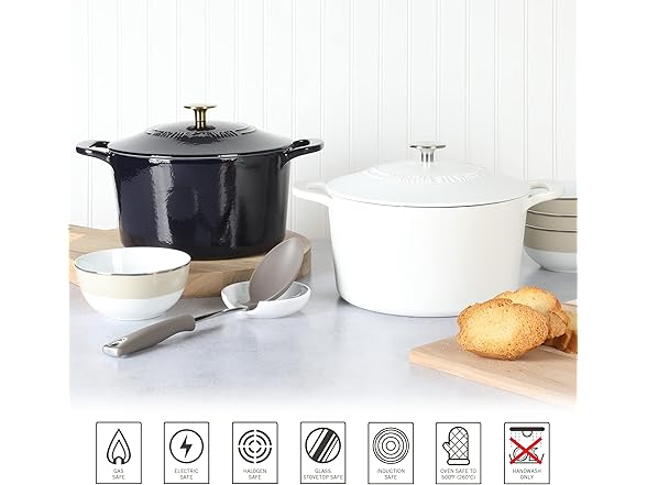 MARTHA STEWART 7QT Cast Iron Dutch Oven
