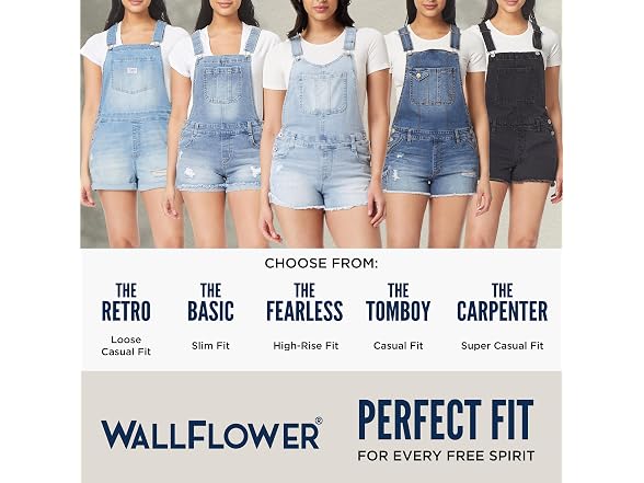 WallFlower Women (XL) Shortalls Juniors Plus
