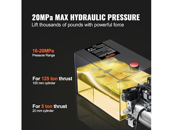 Hydraulic Pump, 6 Quart Hydraulic Power Unit