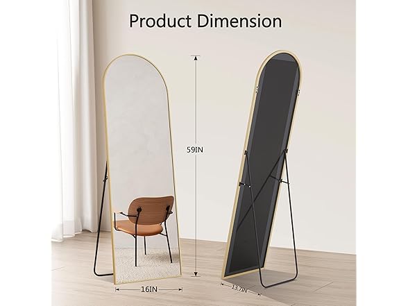 Simple Deluxe Arched Full Length Mirror