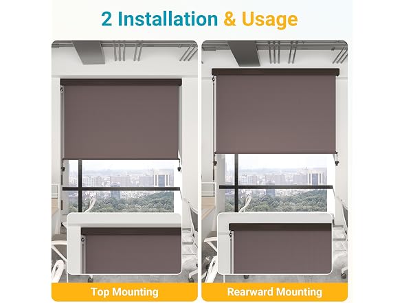 FansaFurn Integrated Outdoor Roller Shades 8'W x 8'H