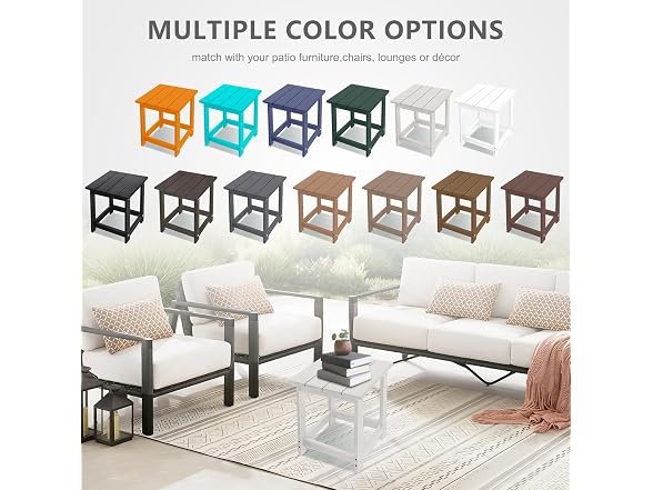 LZRS Square Patio Side Table Sand