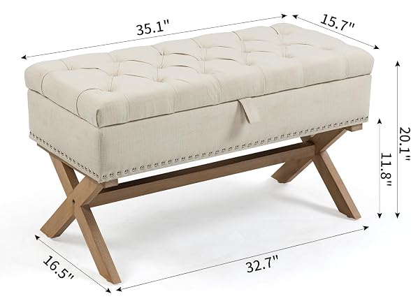 YardGo 35" Storage Bench, X-Legs