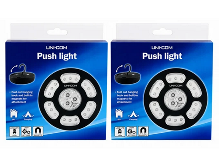 2-Pack Magnetic Hanging 21 LED Ultra Bright Push Light