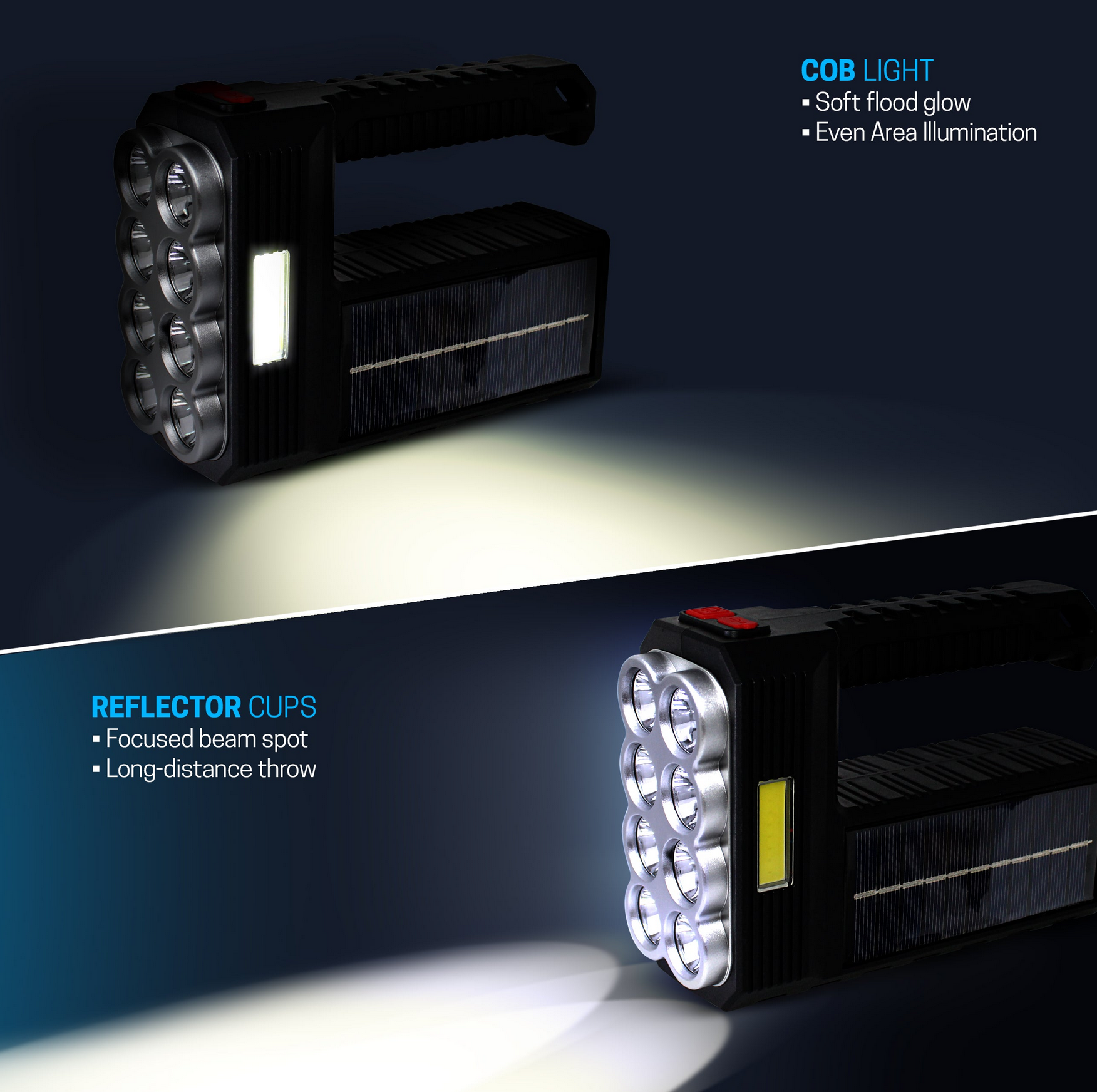 Adurance 2-in-1 Tactical Solar Rechargeable Flashlight & Task Light - Gallery 10