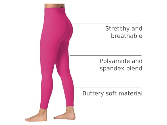 Sunzel Womens Leggings 25in S Hot Pink