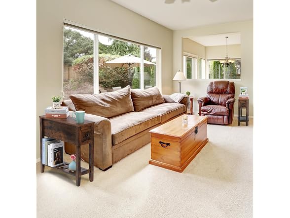 LUSUOWLZ Brown 2 Pack Narrow End Table