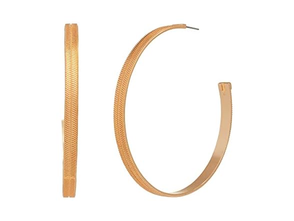 Steve Madden Herringbone Hoop Earrings