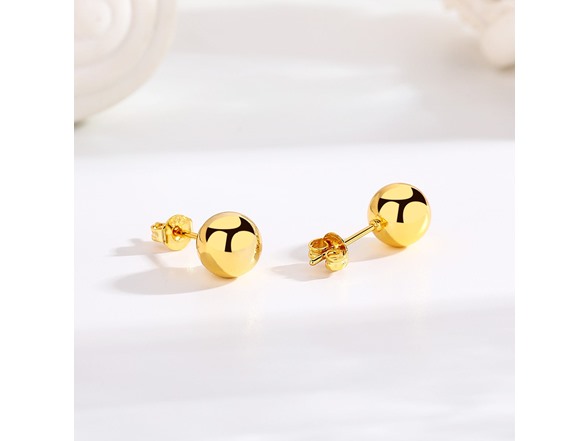 14K Gold Ball Stud Earrings
