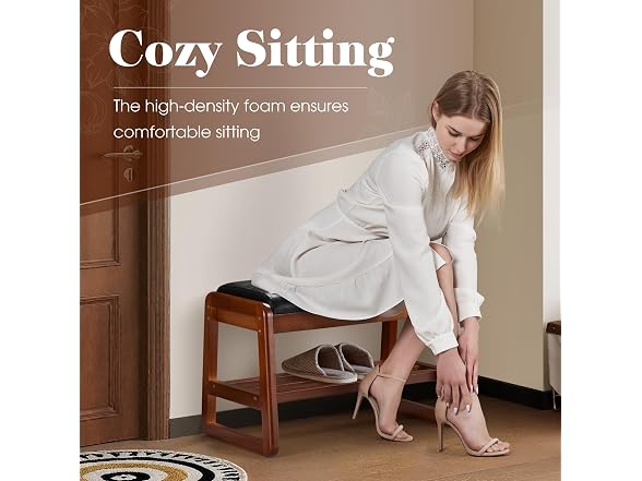 Solid Wood Shoe Rack with Flip-Top