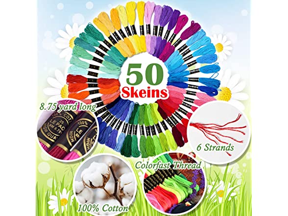 LE PAON 50 Skeins Embroidery Floss Set
