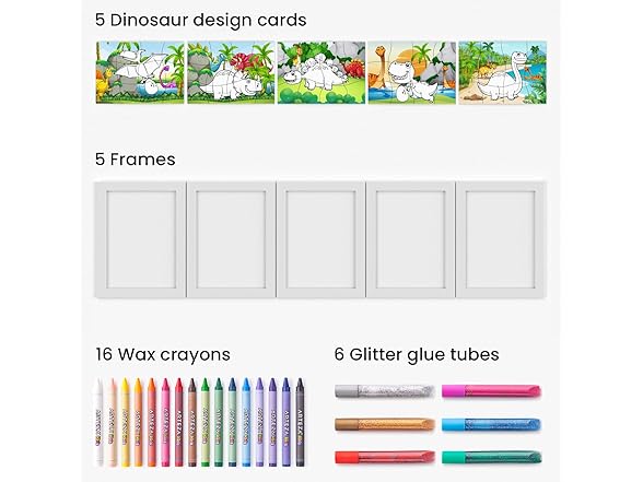 Arteza Kids Dinosaur Coloring Puzzle Kit