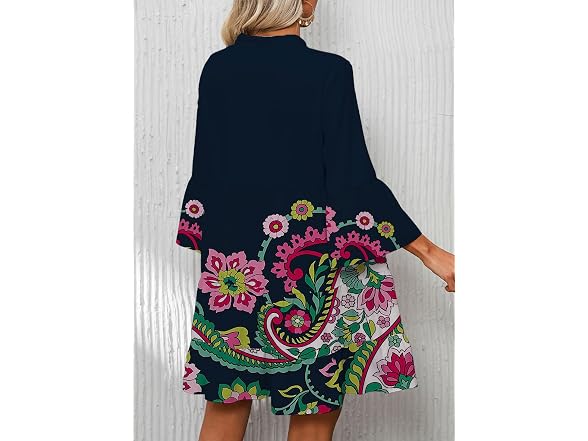 Opemiby Womens Flowy Boho Mini Dress