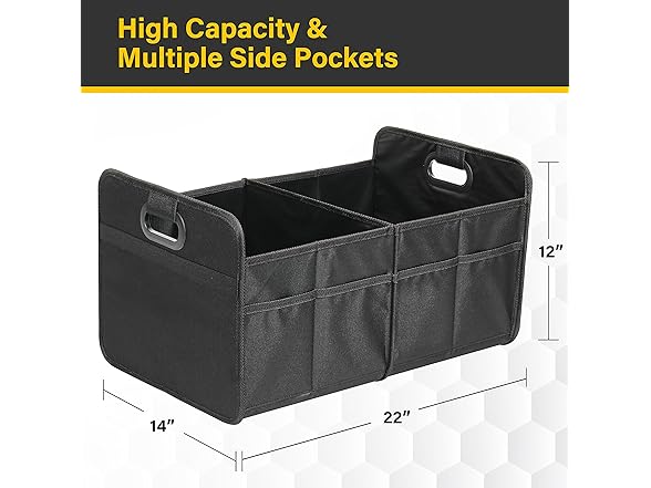 YSSOA 2 Compartments Car Trunk Organizer