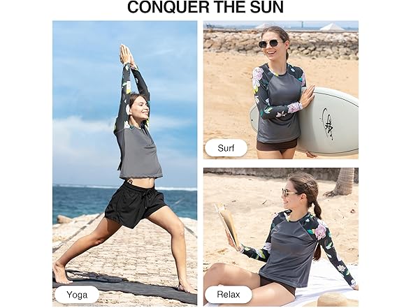 Kanu Surf Women's LS UPF50 Rash Top Char (XL)