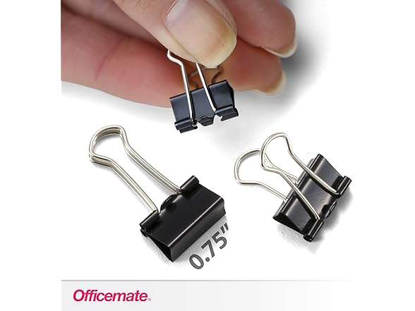 Officemate Small Binder Clips, Black, 12Boxes