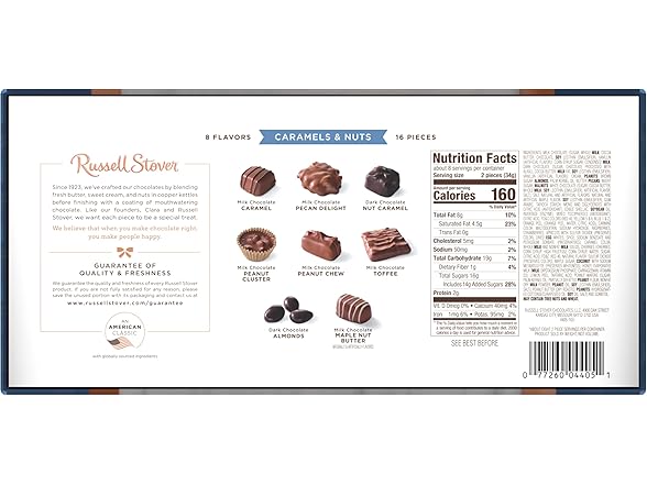 Russell Stover Caramel Nuts Choc Box 9.4