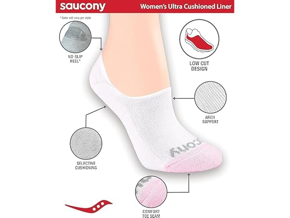 Saucony No Show 16Pack Socks (M)