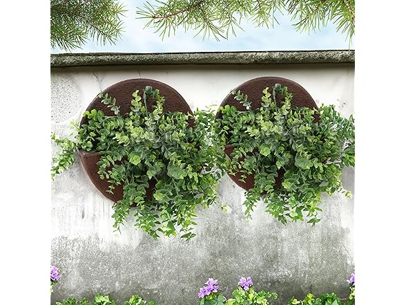 Sunnydaze 12" Round Wall Planter - Set of 2
