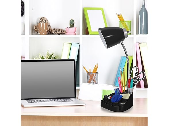 Simple Designs Limelights LD1056-BLK Desk Lamp Organizer