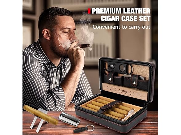 CHFG Leather Cigar Cases (Black)