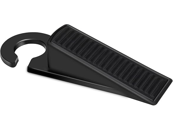 Door Stoppers 4Pk Rubber Wedge Black