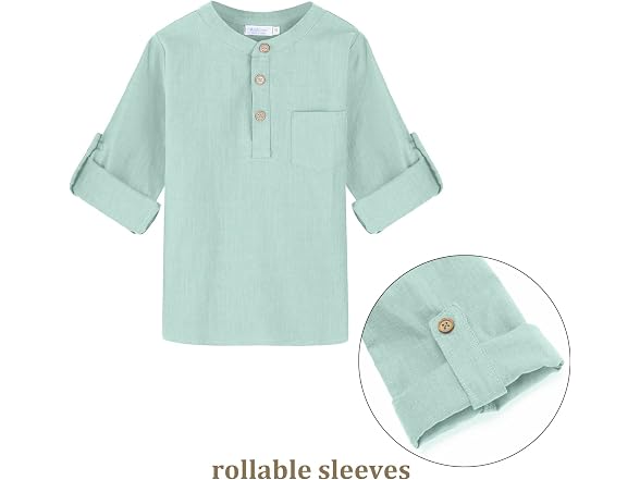 Arshiner Boys (7-8 Years) Button Up Henley Shirts