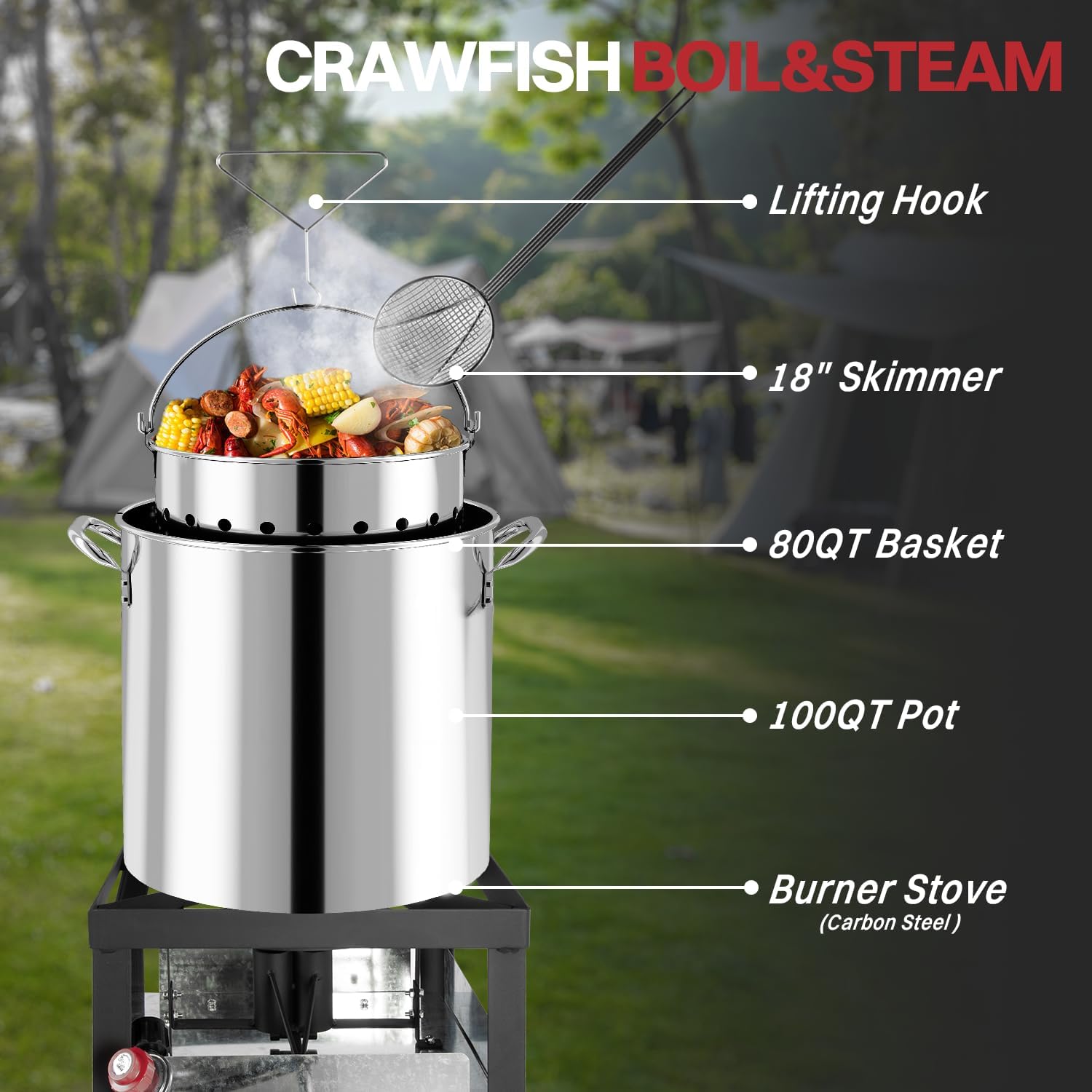Stainless Steel Crawfish Boiler | Seafood Boiling Kit - Gallery 21