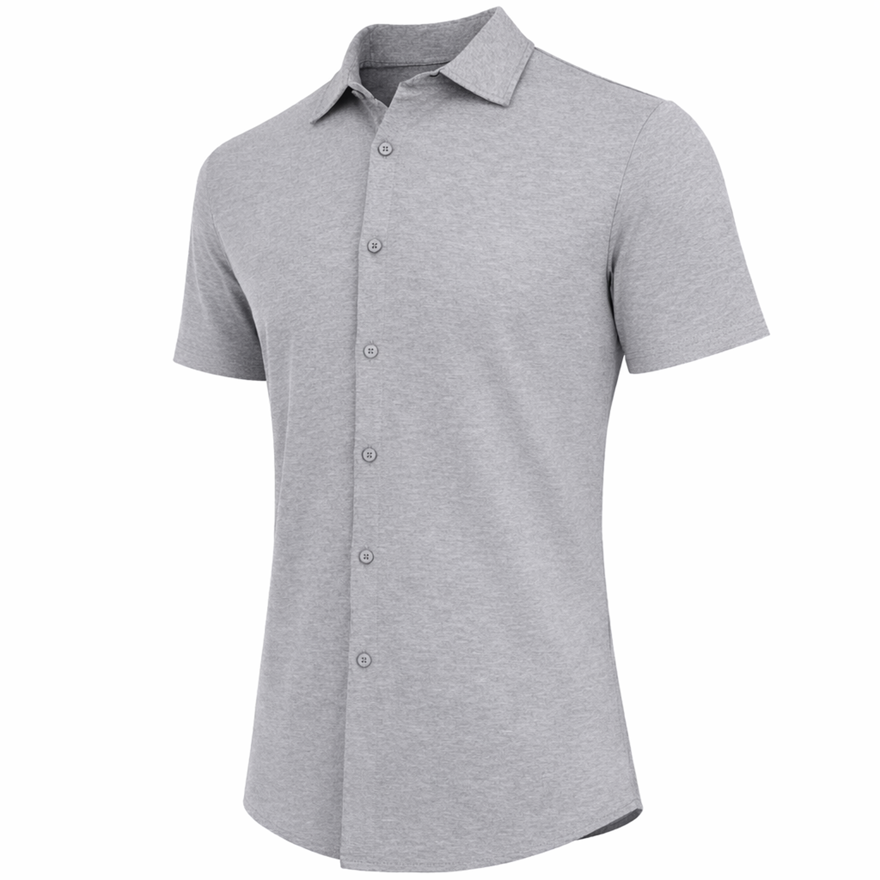 Mens S/S Knit Button Down Shirt - Gallery 17