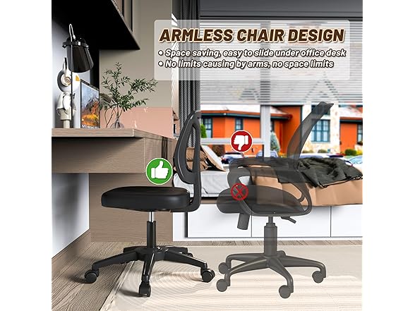 TTD TIANTIANDA Armless Swivel Mesh Chair