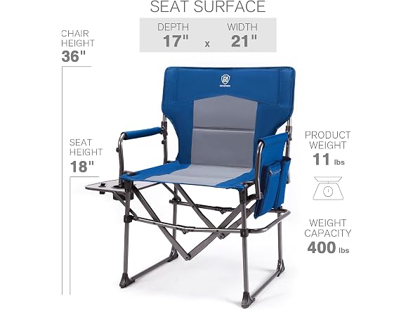 EVER ADVANCED Blue Camping Chair