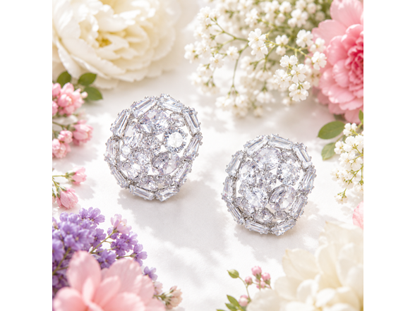 Silver Dimensional Cluster Studs