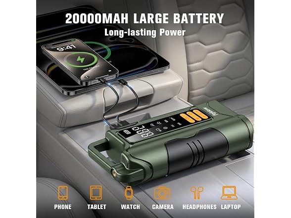 fejidaw Jump Starter with Air Compressor