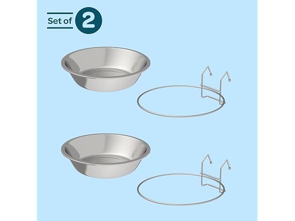 PETMAKER Set of 2 Stainless-Steel Dog Bowls