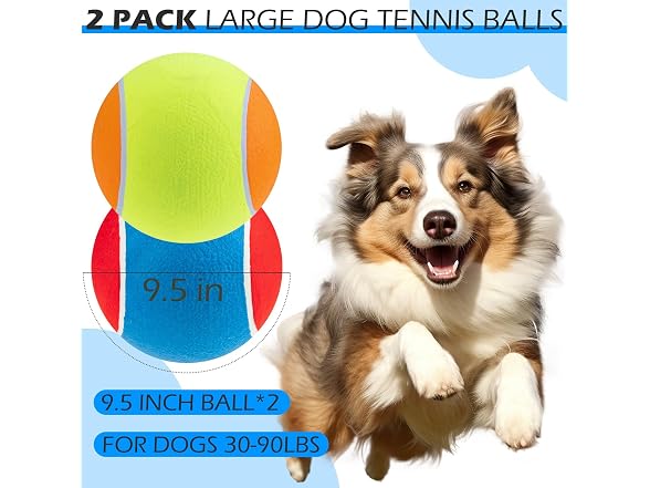 EXPAWLORER Giant Tennis Balls for Dogs- 2Pcs 