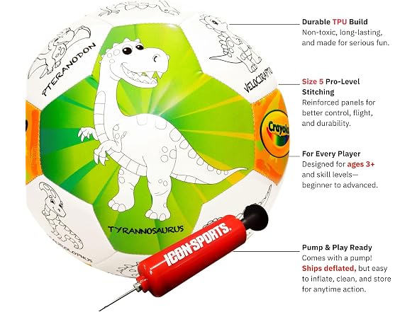 Crayola Official Soccer Ball - Dinosaur