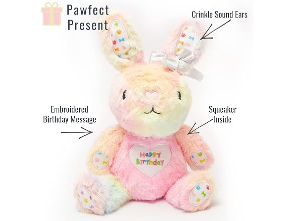 Pet London Happy Birthday Bunny Squeaky Dog